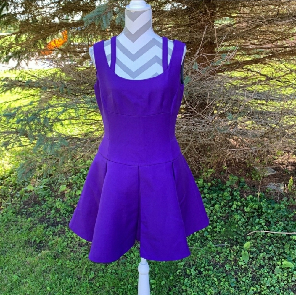 Prada Sleeveless Purple Pleated Mini Dress Size 8